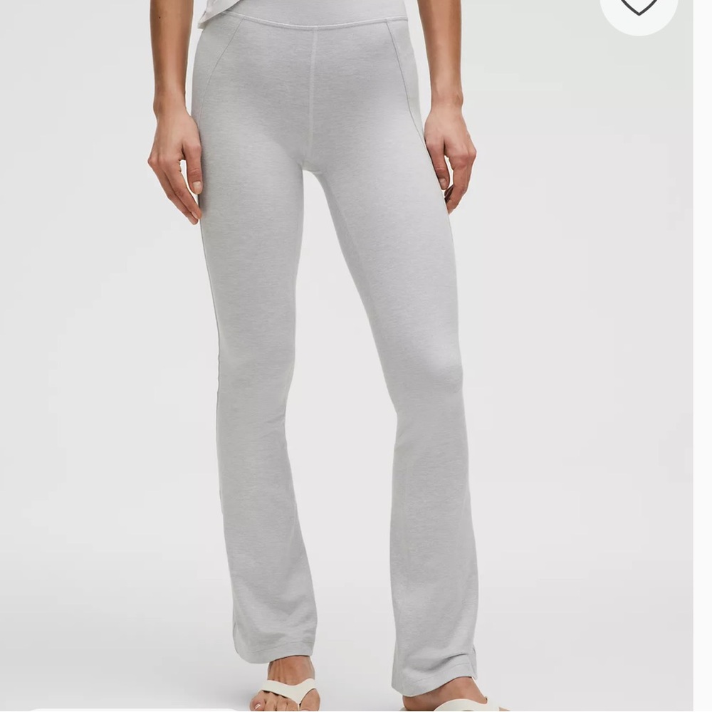 Softy Suedey Split-Hem High-Rise Mini-Flare Pant
